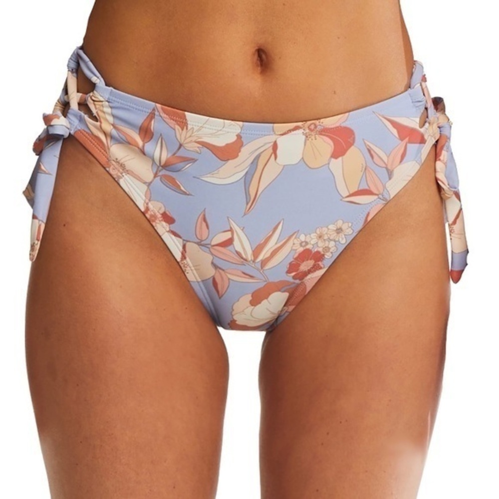NWT Plus Size Women’s Size-Tie Bikini Swim Bottom Time&True (Vintage Dusty Blue)